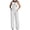 White, variant on Women's Off Shoulder High Waist Romper - Solid Suspenders Jumpsuit - Polyester, S-XXL