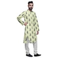 thumbnail image 2 of Atasi Mandarin Collar Printed Long Mens Kurta Pajama Set Boys Casual Wear, 2 of 4