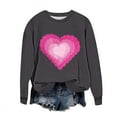 thumbnail image 2 of Ounisa Long Sleeve Shirts for Women Crewneck Valentine's Day T Shirts Love Heart Printed Tee Tops Fashionable Casual Clothes, 2 of 5