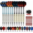 thumbnail image 1 of Dardo con punta de plástico [18 g], kit de 12 dardos para juegos de dardos electrónicos (42 plumas + 100 puntas + 6 ejes de aluminio adicionales), 1 of 5