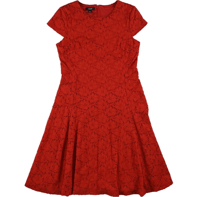 Vestido acampanado de encaje Alfani para mujer rojo 12