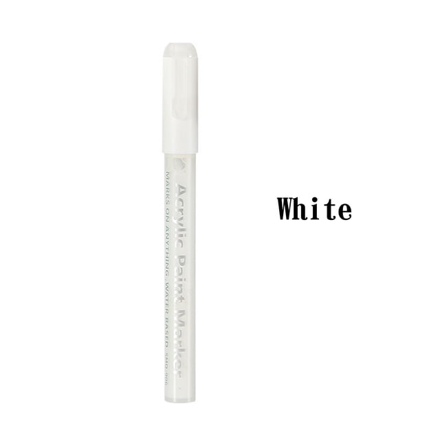 CEHVOM 6pc Pack White Acrylic Marker Pen Set, Water-based Paint Pen, Hand Ledger, Graffiti Pen, Acrylic Paint Marker Pen Clearance