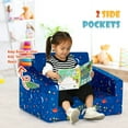 thumbnail image 4 of Resenkos 2-in-1 Convertible Kids Sofa with Velvet Fabric-Blue, Kids Chairs for Kids, 4 of 8