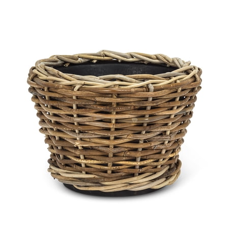 Set of 4 Medium Round Woven Planter