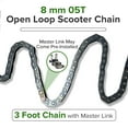 thumbnail image 2 of AlveyTech Customize 8 mm 05T Open Loop Chain with Master Link, Replacement Parts for Scooters & ATVs, 2 of 6