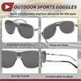 thumbnail image 5 of 1 Set Motorcycle Riding Goggles Anti-glare Tri-Acetyl Cellulos PC UV400 Cycling Sunglasses Black Lens Bright Gray Gray Frame, 5 of 6