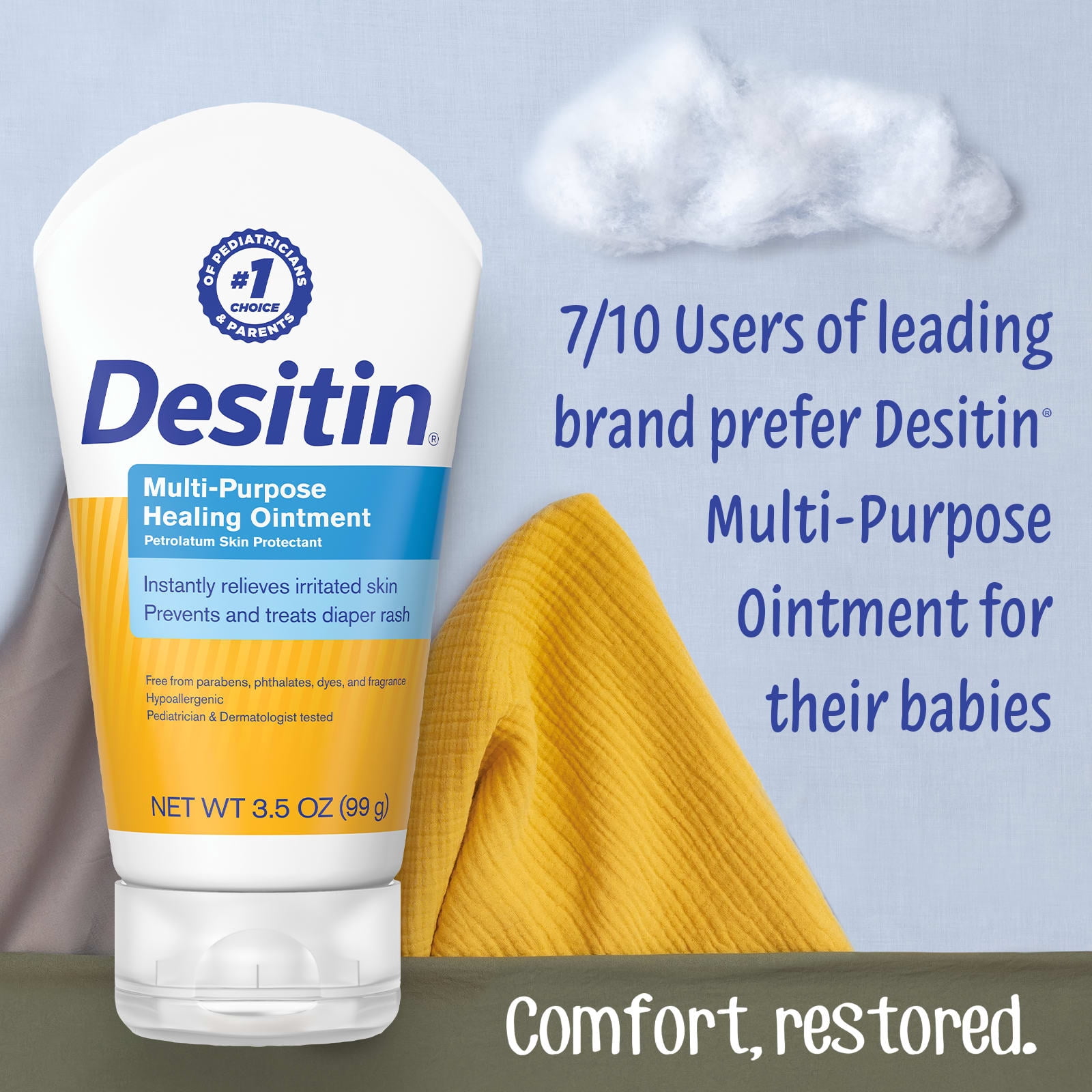 (3 pack) Desitin Multipurpose Healing Ointment for Diaper Rash Relief, 3.5 oz
