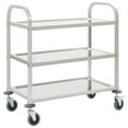 thumbnail image 5 of vidaXL Platform Wagon Silver 32.3"x20.9"x33.9" Stainless Steel, 5 of 39