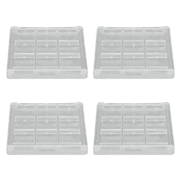 4 cajas organizadoras de sombras de ojos con compartimentos para subpaquetes.