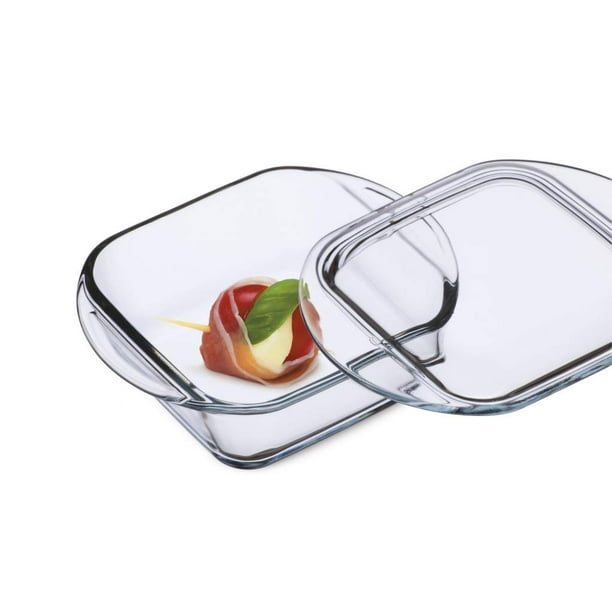 Simax Clear Square Shaped Mini Glass Casserole With Lid Heat, Cold