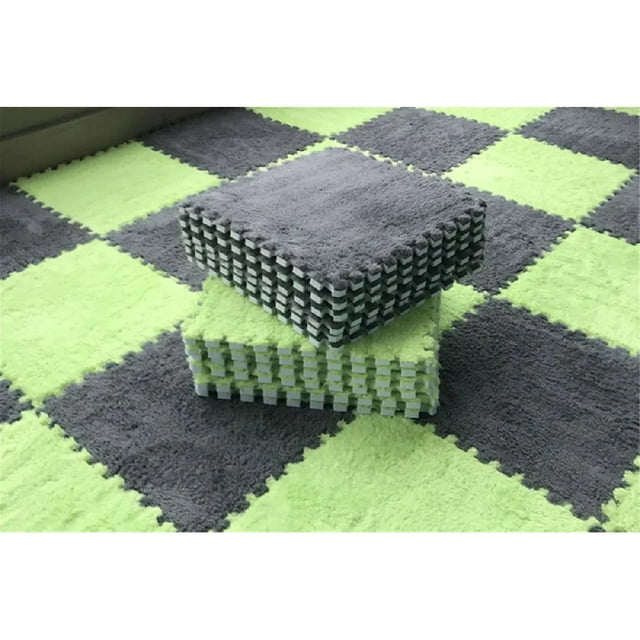 HLONK30*30CM Soft Plush Children Kids Rug Play Mat Puzzle Carpet Warm Playmat Interlocking Exercise Tiles Floor Carpet Decoration Mat