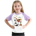 thumbnail image 6 of vokkrv Girls Boys Short Sleeve Cartoon Print T Shirts Kids Summer Tops Crewneck Tees 3-14 Years Purple 7 Years, 6 of 6