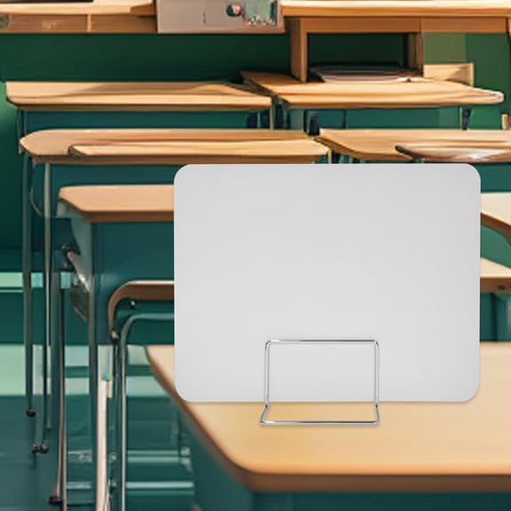 koolsoo Desktop Partition Board Desk Divider Versatile for Home Study Test Workplace White Metal Stand
