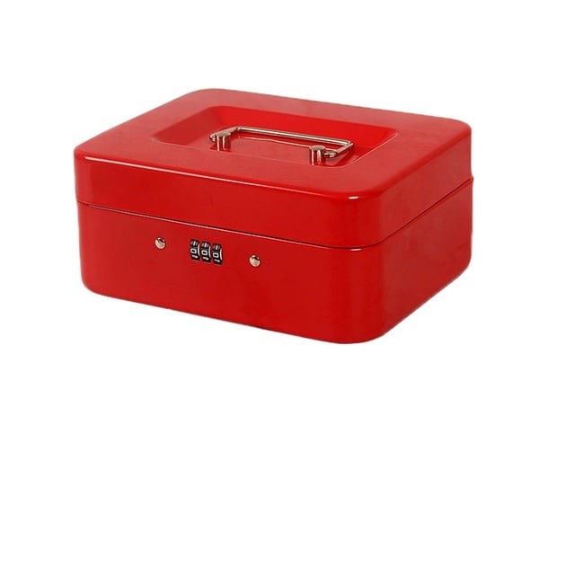 Practical Mini Petty Cash Money Box Stainless Steel Security Lock Lockable Safe Small Fit For House Decoration 3 Size L/XL/XXL ,Easy to Use