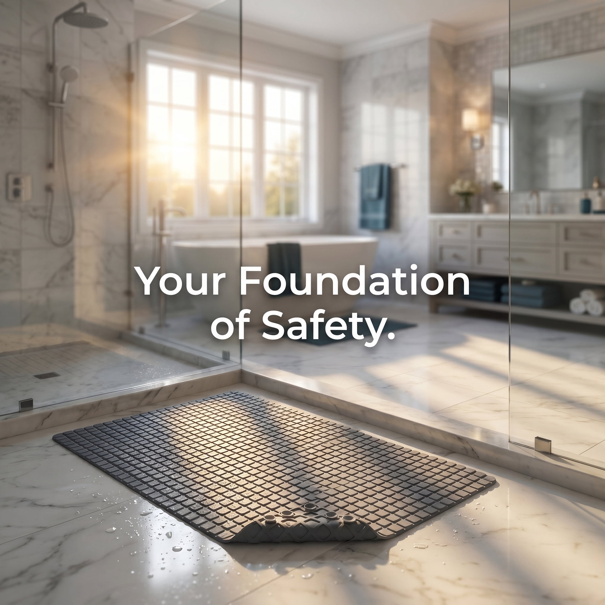 Unique Bargains Non-Slip Bathtub Mat with Strong Suction Cup and Quick Dry Gray 28" x 16"