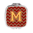 thumbnail image 1 of Carolines Treasures CJ1048-MSCM Lettre M Chevron Grenat & Miroir Compact Or, 1 of 1