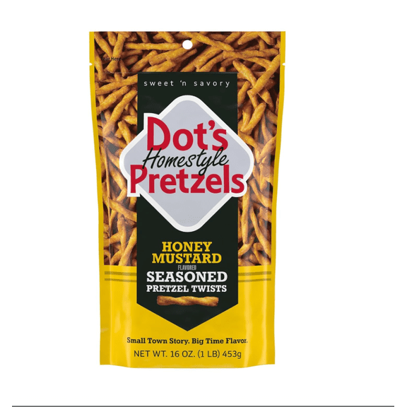Dot's Homestyle Pretzels Honey Mustard Seasoned Pretzel Twist Snack, 16oz Grocery Sized Bag
