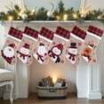 thumbnail image 4 of Christmas Stockings, 18.5Inch Christmas Stockings Burlap Plaid Xmas Hanging Stockings Holiday Christmas Decoration Gifts for Family, Christmas Tree Fireplace Family Party Decorations, 4 of 6