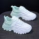 thumbnail image 1 of Zapatos casuales de color degradado de PU transpirable de malla para mujer con zapatos deportivos de fondo plano con fondo grueso, 1 of 4