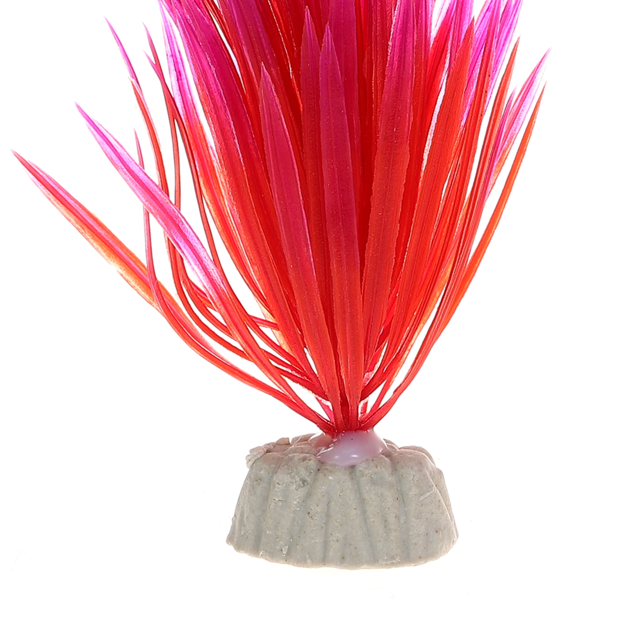 Unique Bargains 2 Pcs Aquarium Plants Decorations Artificial Aquatic Plant Red Pink