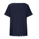 thumbnail image 5 of Blusa superior de lino y algodón con estampado de manga corta y cuello redondo con borlas para mujer Pompotops  hkajfhjk469330, 5 of 5