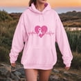 thumbnail image 2 of Towmus Women's Graphic Hoodies Love Heart Print Hoodie Unisex Oversized Hoodies Casual Long Sleeve Pocket Pullover, 2 of 4