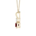 thumbnail image 2 of ANGARA Natural Round Ruby and Diamond Two Stone Pendant in 14K Yellow Gold for Women (Size-5mm) | July Birthstone, Birthday, Anniversary, Jewelry Gift for Women | Natural Ruby Necklace, 2 of 7