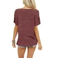 thumbnail image 4 of Women's Loose Short Sleeve off The Shoulder Tops Batwing T Shirt, 4 of 5