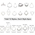 thumbnail image 4 of 1Set 72pcs 12 Styles Chandelier Connector Charms Component Links Alloy Hollow Filigree Pendants Flat Round Teardrop Triangle Shape for Jewelry Making Earring Supplies Antique, 4 of 7