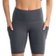 thumbnail image 1 of Naiovety Pantalones cortos deportivos elásticos con bolsillos de alta capacidad para mujer, Shorts de baño de cintura alta, color gris claro Uniforme atlético, 1 of 6