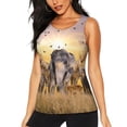 thumbnail image 2 of Picia Vintage Wildlife Protection Pattern Women's Workout Tank Top,Breathable Activewear,Slim Fit Athletic Top,Versatile Workout Moisture-wicking top-XX-Large, 2 of 9