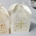 thumbnail image 3 of 50pcs Hollow Wedding Candy Box, Ice White Pearlescent Candy Box, Wedding Cross Chocolate Carton, 3 of 6