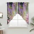 thumbnail image 2 of Swag Valance Curtains for Windows, Spring Flower Light Filtering Kitchen Curtains with Rod Pocket, Garden Blossom Fantasy Floral Pastoral Oil Painting Window Treatment Valances, 28x36 - 2 PCS, 2 of 9