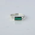 thumbnail image 2 of Baguette Emerald Split Band Ring, Diamond Engagement Ring, 925 Sterling Silver Ring, Double Band Ring, Anniversary Ring, 2 of 5