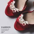 thumbnail image 3 of KAKOWELY show accessories 2 Pcs Crystal Glass Shoe Clips Removable Rinestone Shoe Buckles Decorative Shoes Accessories Charms For Wedding Party Decoration Golden, 3 of 5