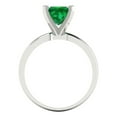 thumbnail image 4 of Solitaire Engagement Ring for Women - 1.5ct Simulated Emerald in 14K White Gold Promise Ring, 4 of 6