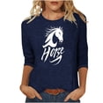 thumbnail image 3 of TaTaai Womens 2026 New Year Celebration Print Three Quarter Sleeve Top Round Neck Casual Blouse Holiday Festival Party Wear Gift, 3 of 5