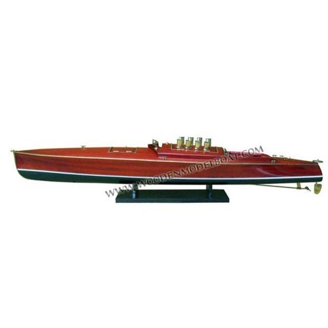 Gia Nhien SB0013P Dixie II Wooden Model Speed Boat