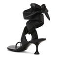 thumbnail image 2 of YDN Women Fashion Ring Toe Ankle Wrap Sandals Wide Strap Lace Up Low Heels Chic Party Dressy Summer Shoes Size 7 Black, 2 of 4