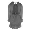 thumbnail image 4 of Sngxgn Women Square Neck Lantern Long Sleeve Ruched Mini Dress(Grey,S), 4 of 5