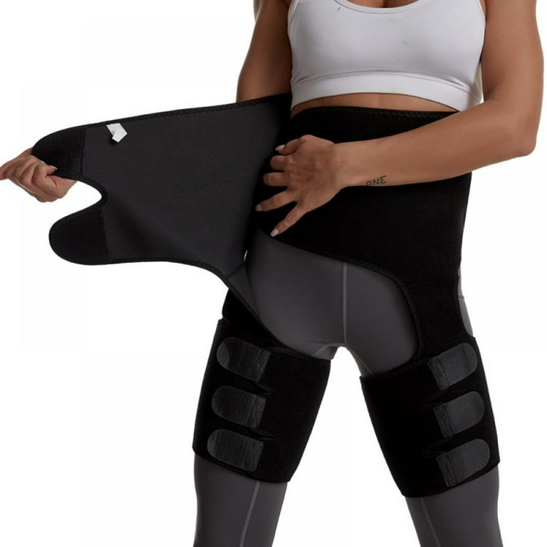 Thigh Waist High Waist Trimmer Exercise Wrap Belt Sauna Slimming Body Leg Shaper Black 3XL S