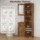 thumbnail image 4 of Yeshouse Despensa, armario alto para baño con puertas de cristal y estante ajustable, armario independiente, armarios altos para ropa blanca para cocina, sala de estar y lavadero, 4 of 8