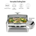thumbnail image 5 of ROVSUN 2-Pack 9 Quart Roll Top Stainless Steel Silver Chafing Dish Buffet Set, 5 of 7