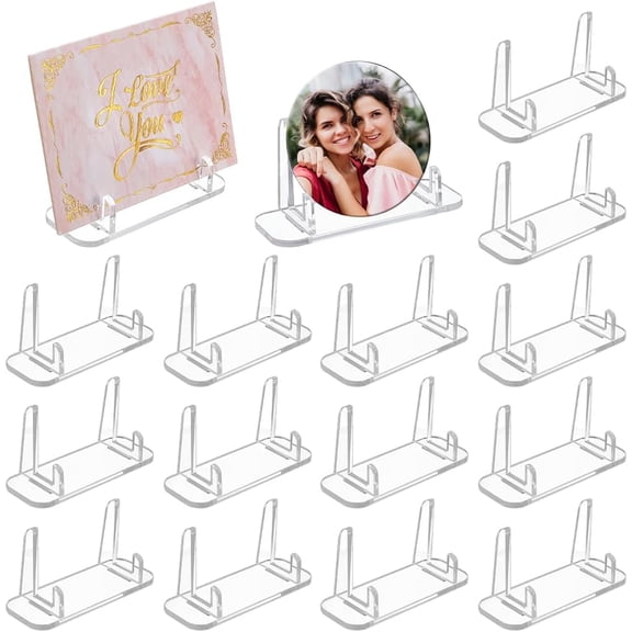 16 sets Acrylic Trading Card Display Stand Rectangle Acrylic Display Bases Detachable Sports Card Holder DIY