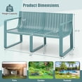 thumbnail image 3 of Gymax Patio Loveseat 2-Person Bench w/ Curved Backrest Slatted Design for Backyard Blue, 3 of 9