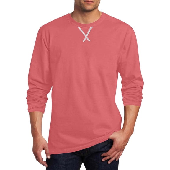 UQJfacai Long Sleeve Shirts for Men Casual Solid Color Crewneck Basic Tee Tops Lightweight Gym Workout Athletic T-Shirts M-5XL