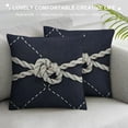 thumbnail image 3 of Decorative Throw Pillow Covers Nautical Rope Pattern Endless Navy with White Fishing Net and Marine Knots on Dark Blue Trendy Maritime Style Pillow Case for Sofa Couch Bed Car, 3 of 5