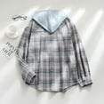 thumbnail image 5 of ZVAVZ Past Orders Womens Flannel Shirt Lightweight Plaid Button Down Shirts Oversized Long Sleeve Shacket Jacket Tops Boyfriend Shirts for Women Plaid Shirt, 5 of 7