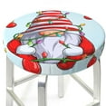 thumbnail image 3 of Balery Funny Christmas Gnome Velvet Round Bar Chair Cushion Cover Adjustable, Protects From Scratches And Stains, Soft & Washable Ideal For Wooden And Metal Stools - 12 Inch, 3 of 7