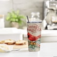 thumbnail image 2 of Merry Christmas Cardinal 20oz Tumbler, Insulated Stainless Steel Water Bottle Portable Travel Coffee Tea Mug Cup, 2 of 6